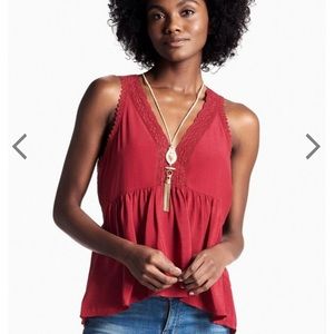 NWOT Lucky Brand Lace Trim Tank